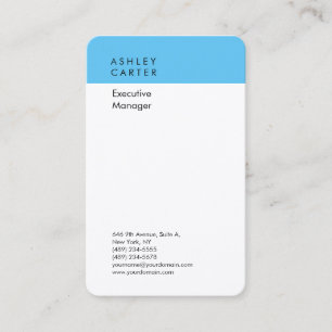 Tarjeta De Visita Cielo de seda premium azul blanco liso moderno