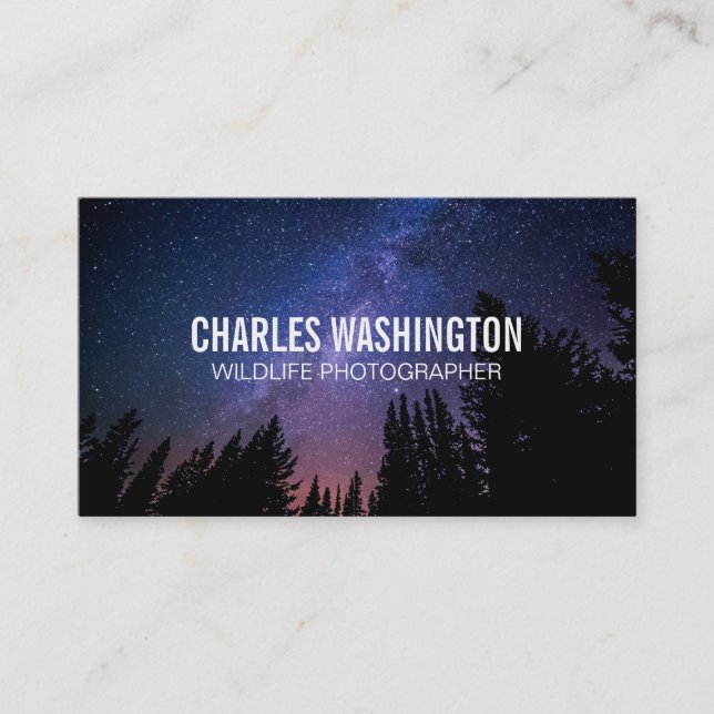 Tarjeta De Visita Cielo nocturno | Bosque (Anverso)