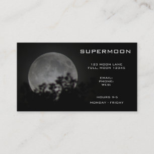 Tarjeta De Visita Cielo nocturno de la Luna Llena de Supermoon 2014