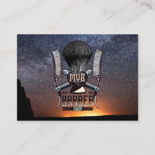 Tarjeta De Visita cielo oscuro barbero