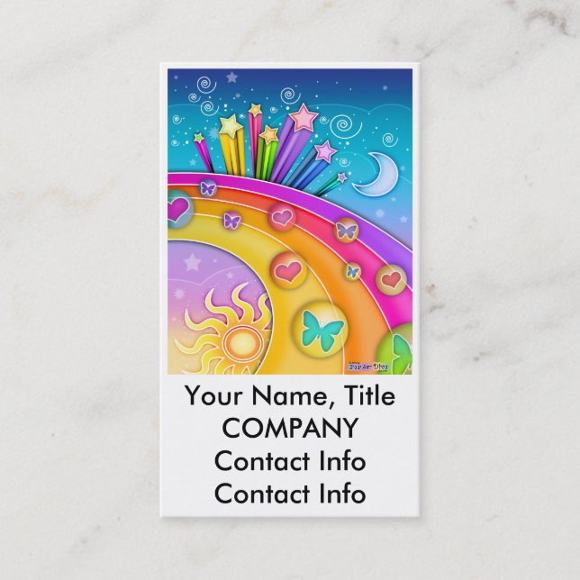 Tarjeta de visita - cielo retro del arte pop de (Anverso)