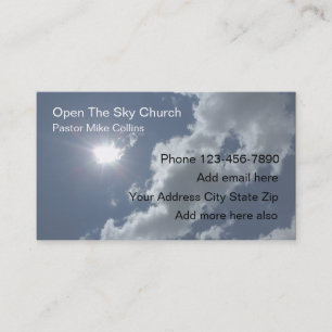 Tarjeta De Visita Cielo Sun del pastor de la iglesia cristiana
