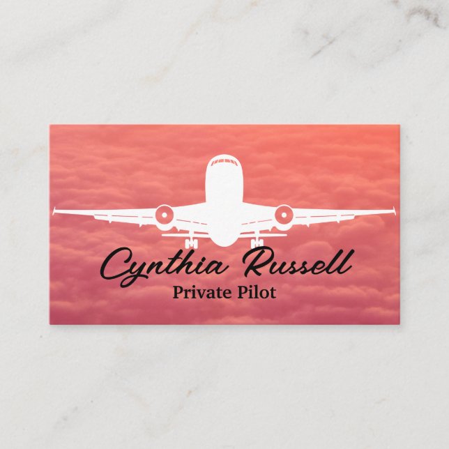 Tarjeta De Visita Cielos nublados | Logotipo de vuelo aéreo (Anverso)