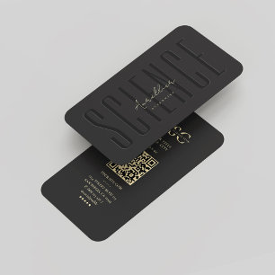 Tarjeta De Visita Científico de monograma moderno de oro negro
