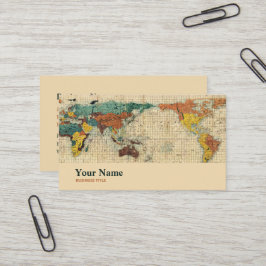 Tarjeta De Visita Científicos Geógrafos Geoscientistas Mapa Mundial 
