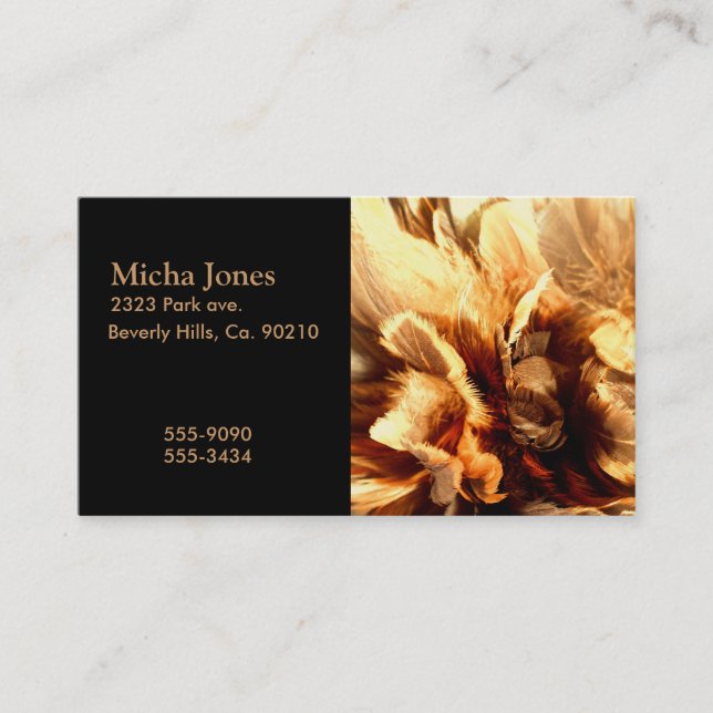 Tarjeta De Visita Cierre del plumero de la pluma para arriba (Anverso)