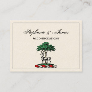 Tarjeta De Visita Ciervo Venado junto a un Árbol Emblema del Crest H