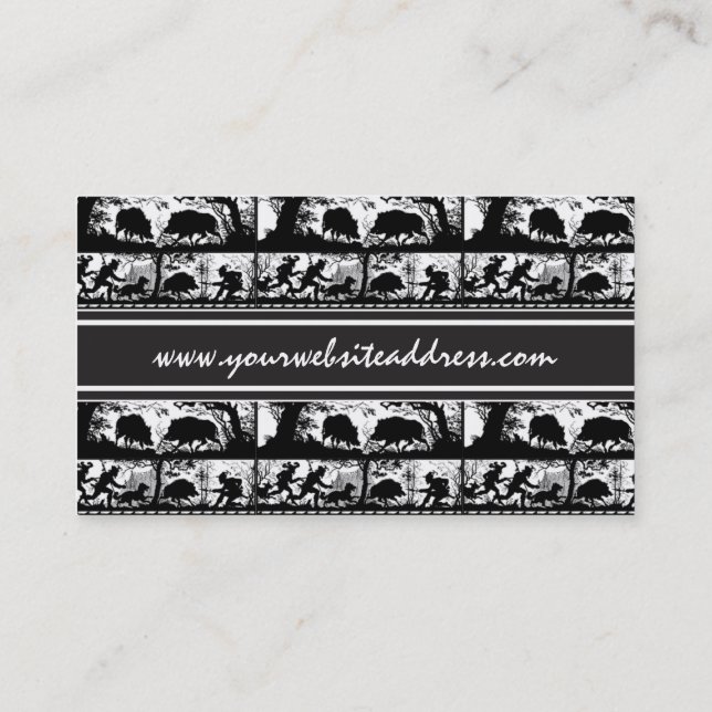 Tarjeta De Visita Ciervos corrientes y verraco de la escena alemana (Reverso)