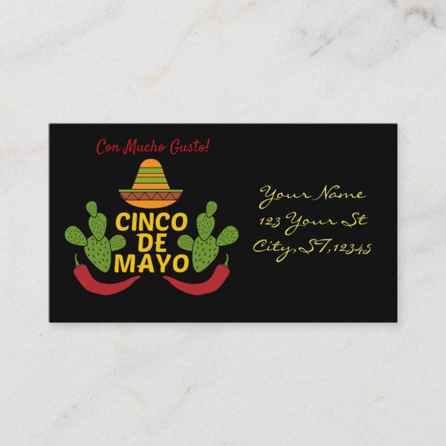 Tarjeta De Visita Cinco de Mayo Thunder_Cove (Anverso)
