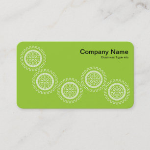 Tarjeta De Visita Cinco Engranajes - Verde Marciano - Dorso Gris