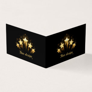 Tarjeta De Visita Cinco estrellas de oro en negro