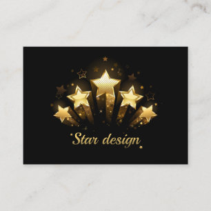 Tarjeta De Visita Cinco estrellas de oro en negro