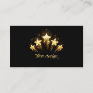 Tarjeta De Visita Cinco estrellas de oro en negro