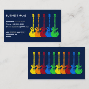 Tarjeta De Visita Cinco guitarras eléctricas coloridas