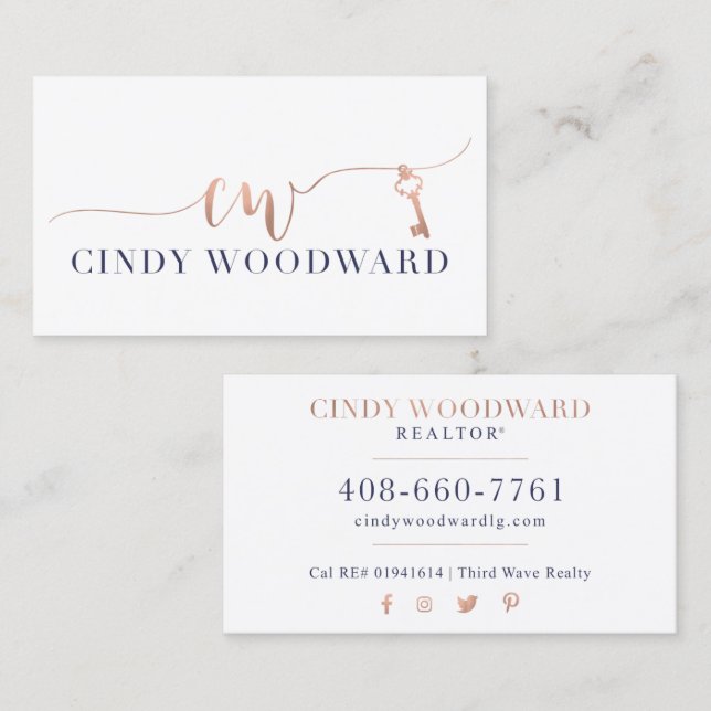 Tarjeta De Visita Cindy Woodward  (Anverso / Reverso)