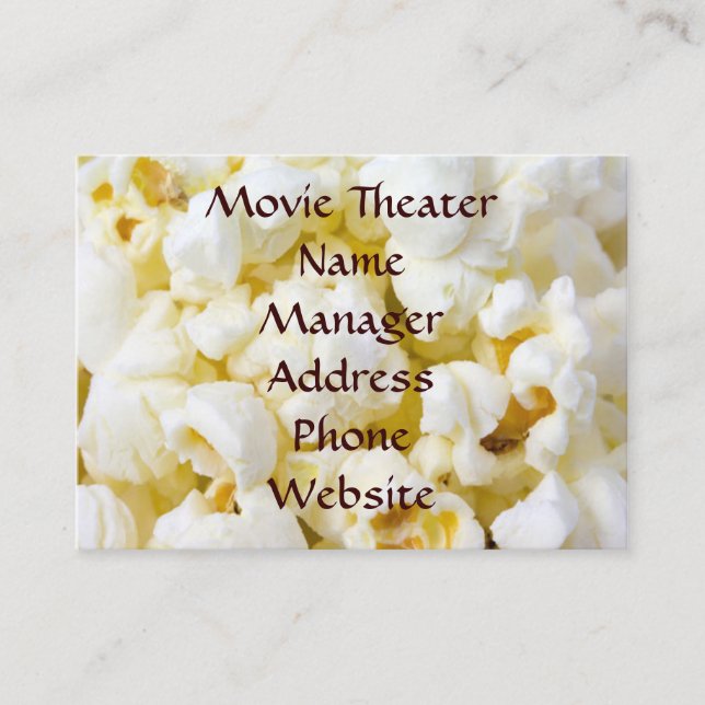Tarjeta De Visita Cine de cine Popcorn (Anverso)