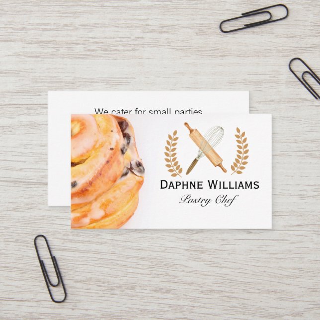 Tarjeta De Visita Cinnamon Roll | Baker | Restaurant (Anverso/Reverso In Situ)