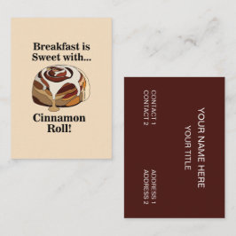 Tarjeta De Visita Cinnamon Roll Food Bakery Baker