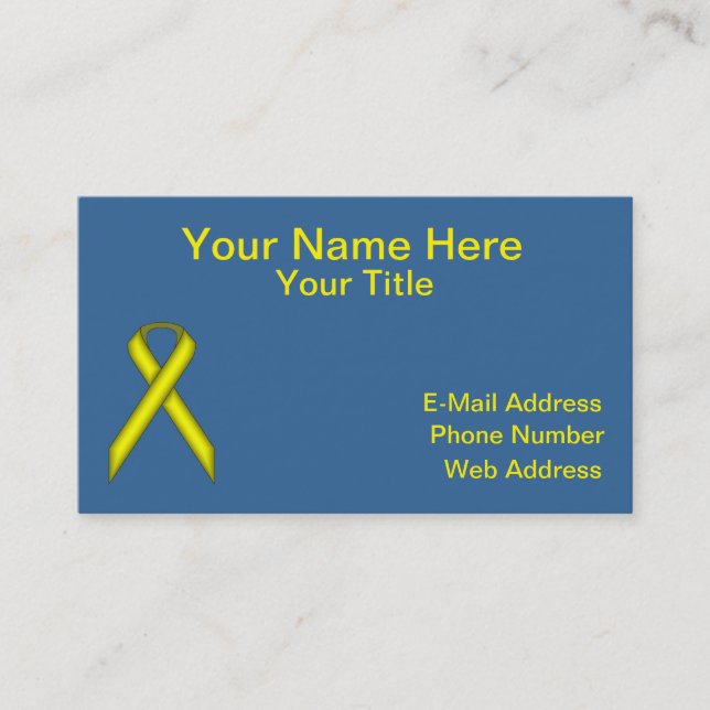 Tarjeta De Visita Cinta amarilla estándar de Kenneth Yoncich (Anverso)