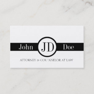 Tarjeta De Visita Cinta B/W redondo del abogado
