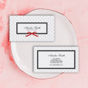 Tarjeta De Visita Cinta blanca negra clásica moderna del rojo del