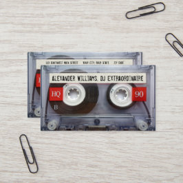 Tarjeta De Visita Cinta Cassette Extraordinaria DJ con código QR