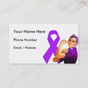 Tarjeta De Visita Cinta de Conciencia Púrpura Rosie la Remachadora