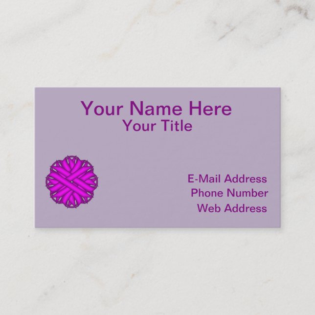 Tarjeta De Visita Cinta de flores moradas (Anverso)
