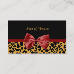 Tarjeta De Visita Cinta de moda del negro y del rojo del estampado