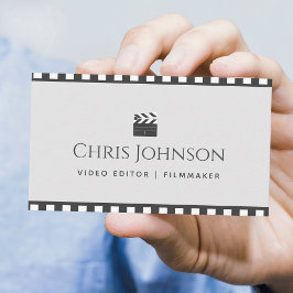 Tarjeta De Visita Cinta de películas Pastel & Brown Movie Editor