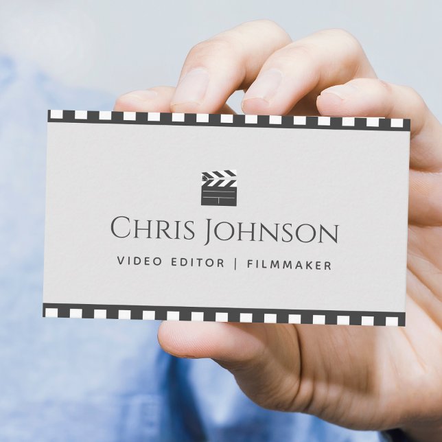 Tarjeta De Visita Cinta de películas Pastel & Brown Movie Editor (Subido por el creador)