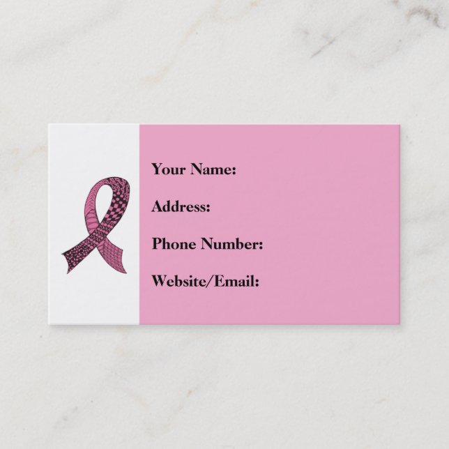 Tarjeta De Visita Cinta de sensibilización Cualquier combinación de  (Anverso)