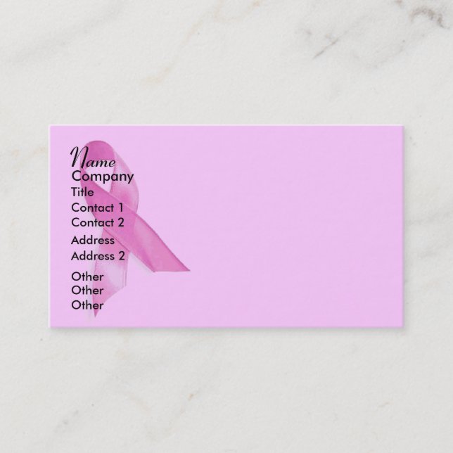 Tarjeta De Visita Cinta del cáncer de pecho (Anverso)
