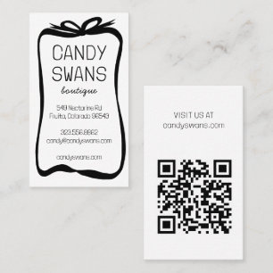 Tarjeta De Visita Cinta negra dobla dulce Personalizado QR Código Gi