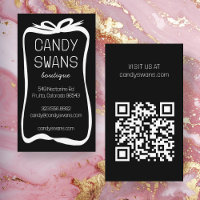 Cinta negra dobla dulce Personalizado QR Código Gi