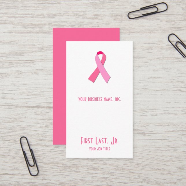 Tarjeta De Visita Cinta Rosa (Anverso/Reverso In Situ)