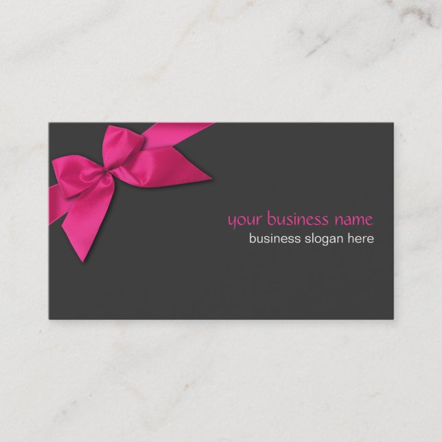 Tarjeta De Visita Cinta simple llana de las rosas fuertes en gris (Anverso)