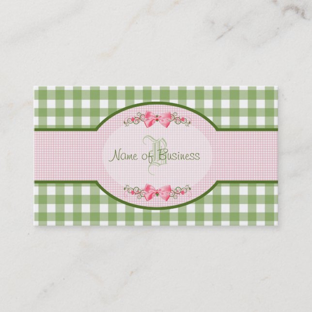 Tarjeta De Visita Cinta verde femenina del rosa del país del (Anverso)
