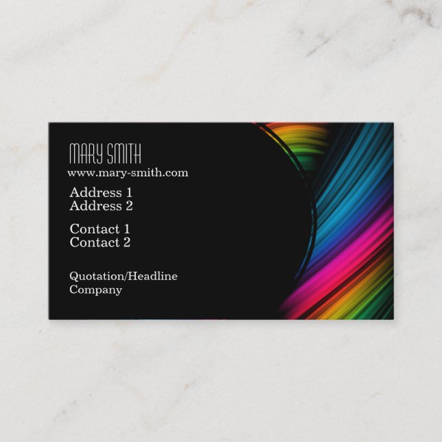 Tarjeta De Visita Cintas abstractas elegantes del espectro (Anverso)