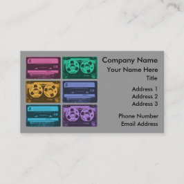 Tarjeta De Visita Cintas de cassette retro coloridas