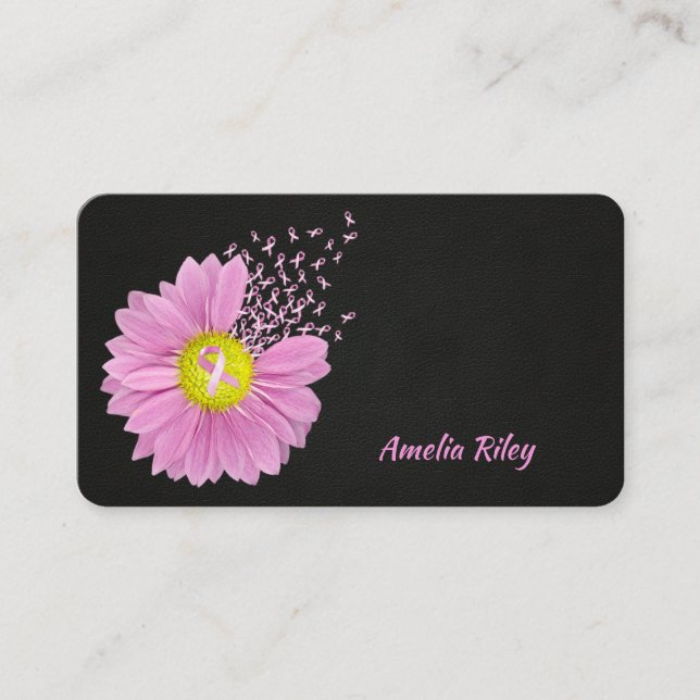 Tarjeta De Visita Cintas rosadas de margarita (Anverso)