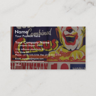 Tarjeta De Visita Circo, "Clyde Beatty y teatro retro de Bros del