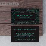 Tarjeta De Visita Circuito azul turquesa verde brillante y negro per<br><div class="desc">Mejore su presencia profesional con nuestras tarjetas de personalizado monogramadas, diseñadas específicamente para profesionales de la tecnología. Combinando estilos lindos, sencillos, elegantes y modernos, estas tarjetas de moda le hacen el regalo personalizado perfecto. Para desarrolladores de software, desarrolladores web, consultores de TI, ingenieros de red, expertos en ciberseguridad, científicos de...</div>