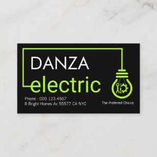 Tarjeta De Visita Circuito de bombilla eléctrica para hogar verde