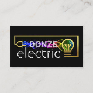 Tarjeta De Visita Circuito de Cable Eléctrico Dorado se Activa
