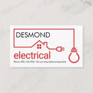 Tarjeta De Visita Circuito de cable eléctrico rojo en casa