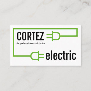 Tarjeta De Visita Circuito de enchufe de bombilla eléctrica verde