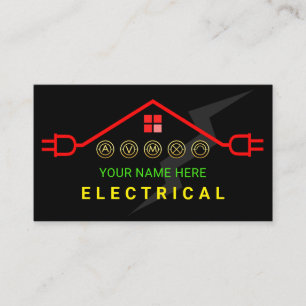 Tarjeta De Visita Circuito Eléctrico Caliente Rojo Techo