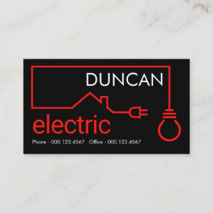 Tarjeta De Visita Circuito Eléctrico de Hogar Rojo