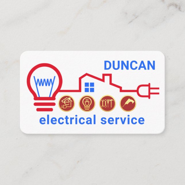 Tarjeta De Visita Circuito Eléctrico Rojo Cableado Hogar (Anverso)